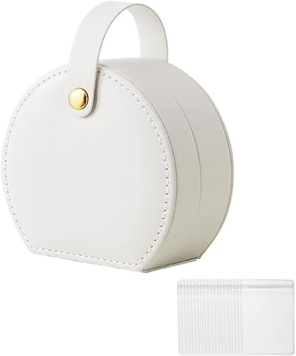 FDEETY 20 Pièces Boîte à Bijoux Ronde Portable Mini Coffret Rangement Bijouterie Compartiments Multiples Organisateur Voyage Écrin Compact Élégant