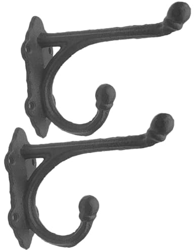 Cabilock 2stücke Gusseiserne Vintage Wandhaken Antik Metall-wandhaken Für Hüte Mäntel Handtücher Für Bad Küche Wohnzimmer