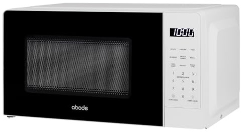 Abode Touch Control Microwave 20 Litre White Digital 700W with Clock & Timer, 5 Auto Cook Settings & Defrost, 10 Power Levels AMT2012 (Touch Control, White)