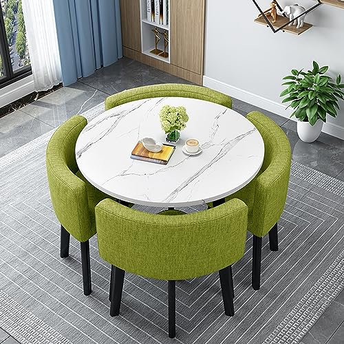 Modernes Büromöbel-Set für Empfangsraum, kleiner Besprechungstisch mit Stühlen, ideal für Teeshop, Café, Dessert, Geschäft, Verhandlungsraum, Empfangsraum, Restaurant, Bar, Terrasse und Hotel, Grün