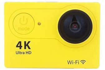 TIEOAXFT Mini Action Camera 4K Video Shooting Sport Camera 720P/30FPS WiFi 2.0 inch Screen 170D Underwater Waterproof Remote Helmet Video for Vlogging with External Microphone, Remote Cont(Yellow)