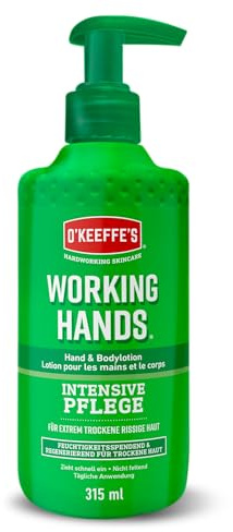 O'Keeffe's Working Hands Hand & Bodylotion, 315 ml – Für empfindliche Haut geeignet | Spendet Feuchtigkeit, regeneriert und pflegt trockene, rissige Haut
