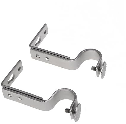 DONFAMDS Soporte De Barra De Cortina Ajustable 18-22 Mm Soporte De Montaje Para Cortina Níquel Arenado 2 Unidades Fácil Instalación Para Decoración Vintage Del Hogar
