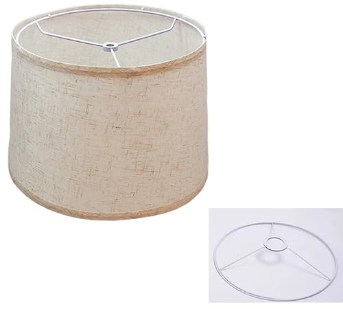 Paralume in tessuto di lino, realizzato a mano, luce antiriflesso, cilindro in lino naturale, copertura rigida, paralume di ricambio per lampada da terra, lampada da tavolo, 30 x 25 x 20 cm