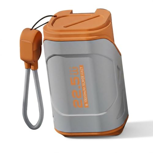 Batería Externa 10000mAh Power Bank con Enchufe AC y Cable Integrado - Carga rápida 22.5W, compacta y portátil para móviles Android