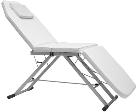 Lettino da massaggio pieghevole, portatile, con 3 gambe regolabili, per saloni, terapie e tatuaggi, leggero e facile da usare