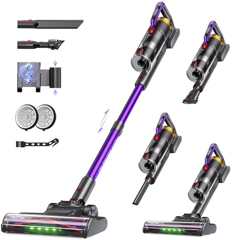 UNINELL HOME UV2 Cordless Vacuum Cleaner, 48000Pa/550W Vacuum Cleaners for Home, Lightweight Stick Vacuum with 65Mins Runtime, Self-Standing&Wall Mount Charging, Tangle-Resistant Vacuum for Pet Hair