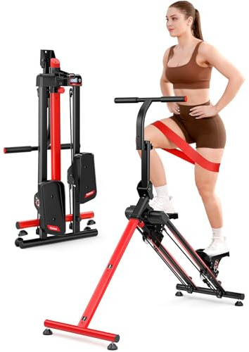 YOLEO Stair Stepper für Zuhause, Klappbarer Stepper mit 3 Trainingsmodi, Compact Folding Cardio Übung Climber Maschine mit Skisimulation & XXL-Trittflächen, 90% Vormontiert Stairmaster mit Haltegriff
