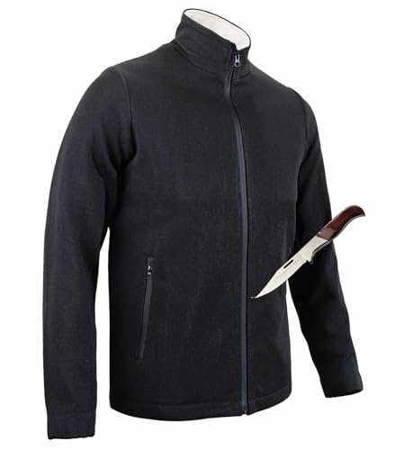 BLUEZY Gilet De Protection Vêtement Anti-Coupure Et Anti-Lame, Sweat-Shirt Pare-Lames À Col Montant Vêtements Résistants Aux Coups De Couteau pour La Police Et Le Personnel Sécurité M