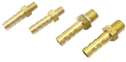 5 Stück metrische Messing-Schlauchkupplungen mit Außengewinde – 3 mm, 4 mm, 5 mm, 6 mm, 8 mm, 10 mm Außendurchmesser(M4-4mm)