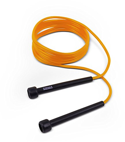 trenas Springseil | Jump Rope | Rope Skipping Seil | Springseil Erwachsene & Kinder | 3 Meter | Einfach verstellbar | Speed Rope | Orange