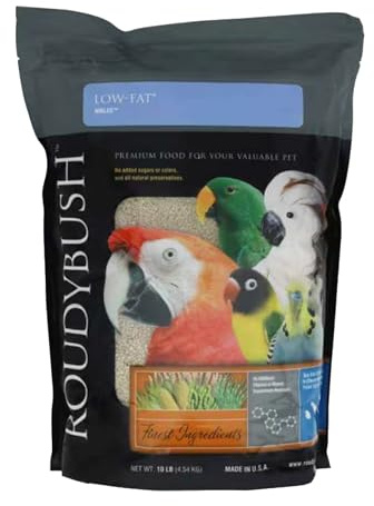 Roudybush Low Fat Food for Adult Birds & Chicks - Scientifically Formulated Bird Feed - Bird Food Pellets w/ Corn, Wheat, Soy & More - Nutritious & Healthy Feed for Birds (Nible, 10lb)