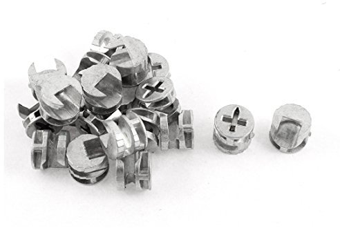 sourcing map 20 Stück Möbel Saugnäpfe Nockenbeschläge Steckverbinder Silber Metall für Schränke