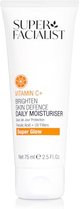 Super Facialist Vitamin C Moisturiser 75ml – Daily Skin Defence Face Cream for Radiance, Hydration & Even Tone, with Hyaluronic Acid, Lightweight Non-Greasy, Vegan, for All Skin Types