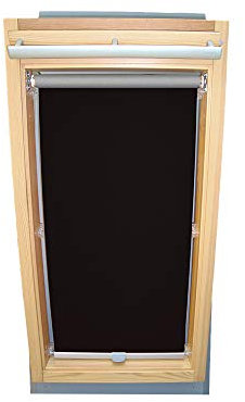 Rollo für VELUX Dachfenster THERMO Alu-Rückseite Dachfensterrollo für TYP GGU/GPU - 308 - Farbe Schwarz - mit Haltekrallen