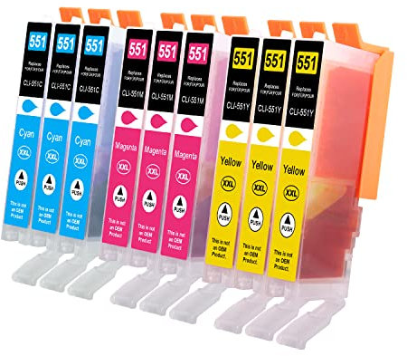 550XL 551XL Tintenpatrone Kompatibel für Canon 550 551XL für PIXMA IP7250 MX925 MX725 MG5550 MG5650 MG7550 MG6650 MG5450 MG6350 MG6450 MG7150