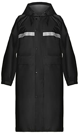Coralrain Long Hooded Raincoat Safety Waterproof Emergency Rain Jacket Poncho for Men Women Adults