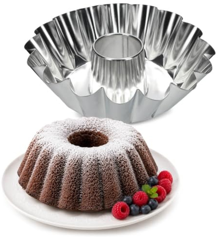 KADAX Molde para tartas de hojalata galvanizada para hornear con forma de corona (25 cm), color plateado