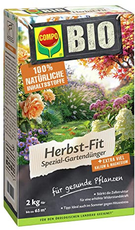 COMPO BIO Herbst-Fit Spezial-Gartendünger für alle Gartenpflanzen, Für mehr Widerstandsfähigkeit gegen Frost, 2 kg