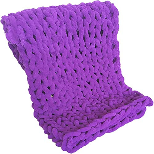 MHUQIA Grobstrick Wolldecke Strickdecke 100x200cm, Grob Gestrickte Decke Handgefertigt Strickdecke, Gestrickte Chenille Handgemachte Decke, FüR Schlafzimmer, Yoga Matte Teppich