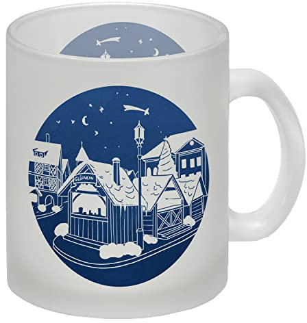 Glühweinstand Weihnachtsmarkt Variante 2 Glas Tasse Glühwein Tasse für die Glühweinzeit mit schönem winterlichen Motiv von Adventsmarkt Christkindlmarkt Weihnachtsstimmung Glas