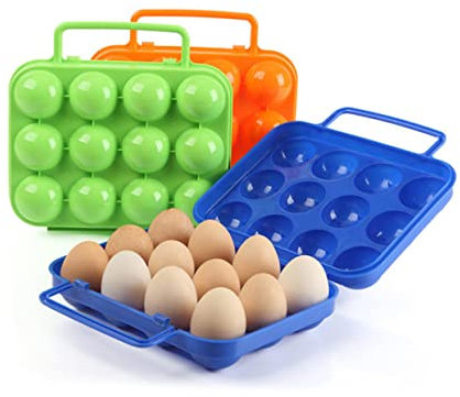 Mobestech Boîte De Rangement Pliable En Plastique Pour 12 Œufs Avec Poignée Idéale Pour Le Camping