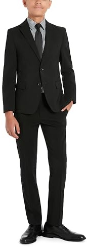 Kenneth Cole Reaction Boys Slim Fit 2-Piece Formal Suit, Black, 8R