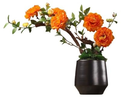 DIANXI Gefälschte Blumenstrauß Pfingstrosen-Tischblumenornamente, künstliche Blumen, Moderne, einfache dekorative Blumen auf dem Esstisch Hochzeitsdekoration