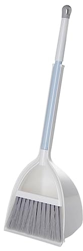 Alipis Juego de Escoba y Recogedor Pequeños de Abs y Pp white | Apilable, Recogedor de Clip, para Tareas del Hogar y Manualidades, Pensado para Niños