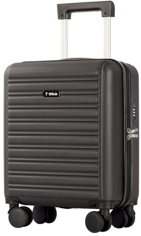 T-LOVENDO.ES Maleta de Cabina Pequeña Viaje Trolley 16” (30L). Equipaje de Mano ryanair, Wizz Air, Easyjet.4 Ruedas 45x35x20cm. Semirigida. Cerradura. Asa telescópica. Negra