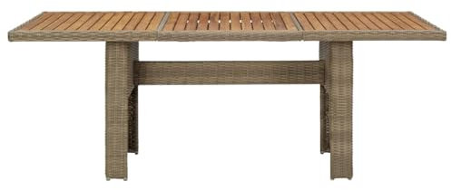 HETFTJN Loungetisch Outdoor Campingtisch Klein Bistrotisch Outdoor Picknicktisch - Garten-Esstisch Braun 200x100x74 cm Poly Rattan für Speisesaal Outdoor Balkon Garten