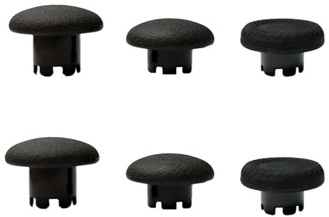 Capuchons de joystick 6 en 1 de rechange pour manette PS5 Edge, manettes interchangeables pour manette PS5 Dualsense, manettes analogiques pour manette PS5 Dualsense Edge (noir)