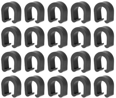 JKGVNCT C-förmiger Schnallen-Einrastclip for die Einführung der Fahrrad-Umwerfer-Bremsleitung mit optionaler Legierungsbasis und Klebstoff for eine werkzeuglose Installation(Plastic Clips 20pc)
