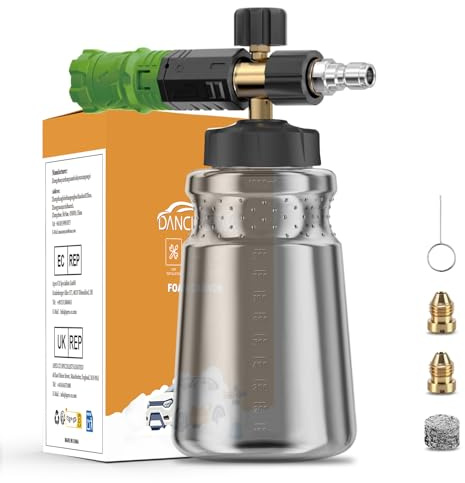 Schneeschaumlanze, Geeignet für 1/4'' Schnellanschluss Hochdruckreiniger,1L