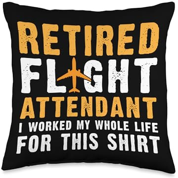 Retired Flight Attendant Stewardess Aviation Lover Graphic Throw Pillow