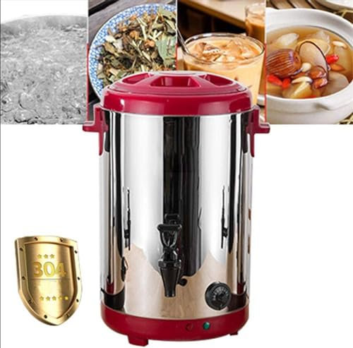 8L/12L/16/18L Electric Hot Water Urn, Insulated Beverage Server/Dispenser,Double Wall Stainless Steel Commercial Coffee Boiler For Large Groups (C 12L)