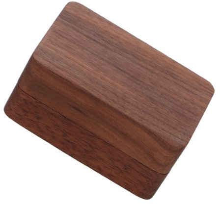 minkissy Holzringbox Aus Walnussholz Doppelringhalterbox Ringaufbewahrungsbox Für Eheringe Und Schmuck Rechteckige Schmuckschatulle Für Hochzeit Und Verlobung Braun Beige