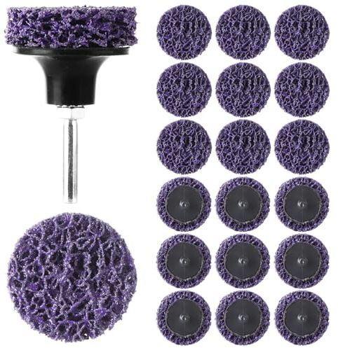 LOLYSIC 20 Stücke 50mm Grobreinigungsscheibe,Bohrmaschine Schleifscheibe,CSD Scheibe Schleifscheibe,Reinigungsscheibe Set für Winkelschleifer von Farbe,Oberflächenbearbeitung,Rostschweißnähten(Lila)