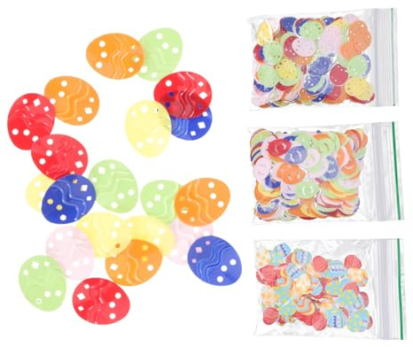 LIFKOME 3paquetes Decoración De Confeti De Huevos De Pascua De Confeti Forma De Huevo Para Suministros De Pascua Para Decorar Fiestas De y Mesas Festivas