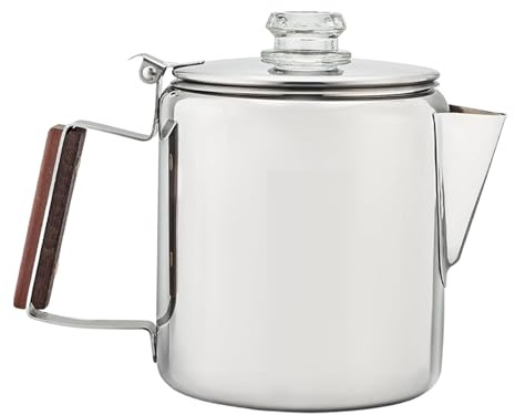 Caffettiera - Caffettiera da campeggio portatile | Macchina compatta dal design vintage con manico resistente, struttura in acciaio inossidabile per campeggio all'aperto, picnic sulla spiaggia, famigl