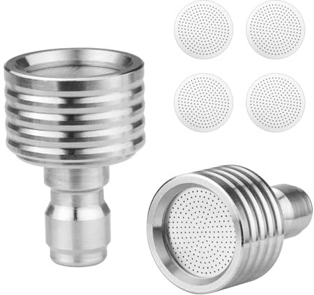 Fatiya Lot de 2 embouts de buse de nettoyeur haute pression avec écran d'arrosage, buses de nettoyeur haute pression en acier inoxydable avec connexion rapide 1/4 pour lavage de voiture à la pluie