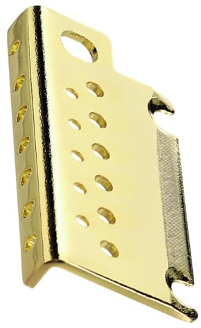 MAGICLULU Golden Tremolo Base Plate for Electric Guitar, 2-point Mounting Metal Bridge Plate Supporting Even String Tension and Responsive Pitch Modulation, Suitable for Six String Guitar