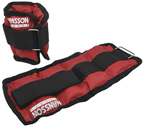 Hansson.Sports Gewichtsmanschetten Laufgewichte für Fuss/Hand-Gelenke Paar - 2x0,5KG rot