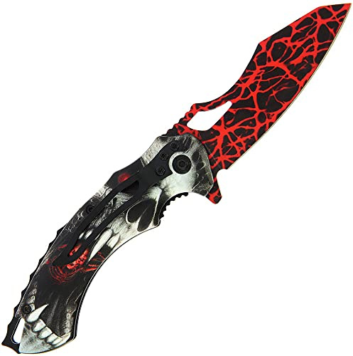 G8DS® Einhandmesser RED Eye II mit Gürtelclip Klappmesser Scharfes Outdoor Survival Taschenmesser | Kleines Einhand-Messer，Messer mit Edelstahlklinge, für Arbeit Wandern Camping