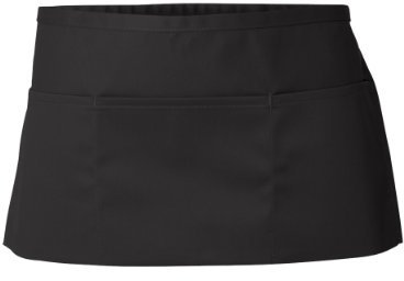 SHORT WAIST APRON WITH POCKET CHEFS WAITERS COOKS BAR APRON BLACK WHITE CATERING