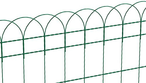 Alberts 611842 Ziergeflecht Rondo | Beeteinfassung, Teichzaun und Gartenzaun | Höhe: 40 cm, Länge: 10 m, Maschenweite: 150 x 90 mm | verzinkt, grün