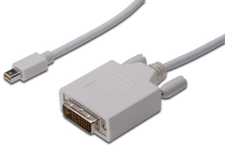 DIGITUS ASSMANN Mini DisplayPort zu DVI Adapterkabel, mini DP 1.1a, DVI(24+1), 3 Meter, Weiß