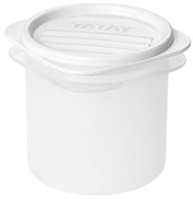 TATAY Frischhaltedose 0,3L Top Flex | Druckdeckel | Vorratsdosen mit Deckel Luftdicht | Geeignet für Mikrowelle, Spülmaschine, Kühlschrank, Gefrierfach | Kunststoff BPA-frei | 8,7x8,7x8,5 cm, Weiß