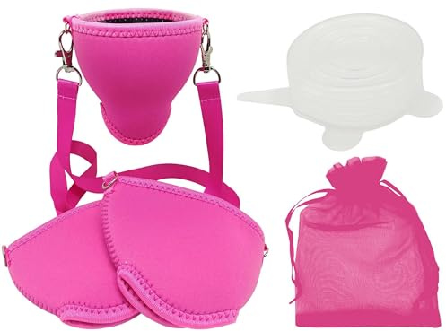 WineHolder wine glass holder, including neck strap (lanyard) Pink 3er Set