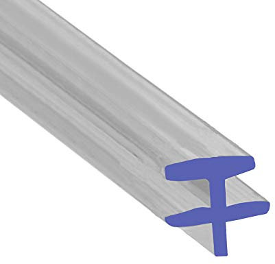 Soft Clear Flexible Rubber Double T Shower Seal | for Bi Folding Doors | Fits Into a 6mm Channel | BIF033 (1 Metre)